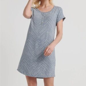 Lucky Brand Blue and White Polka Dot T-Shirt Dress